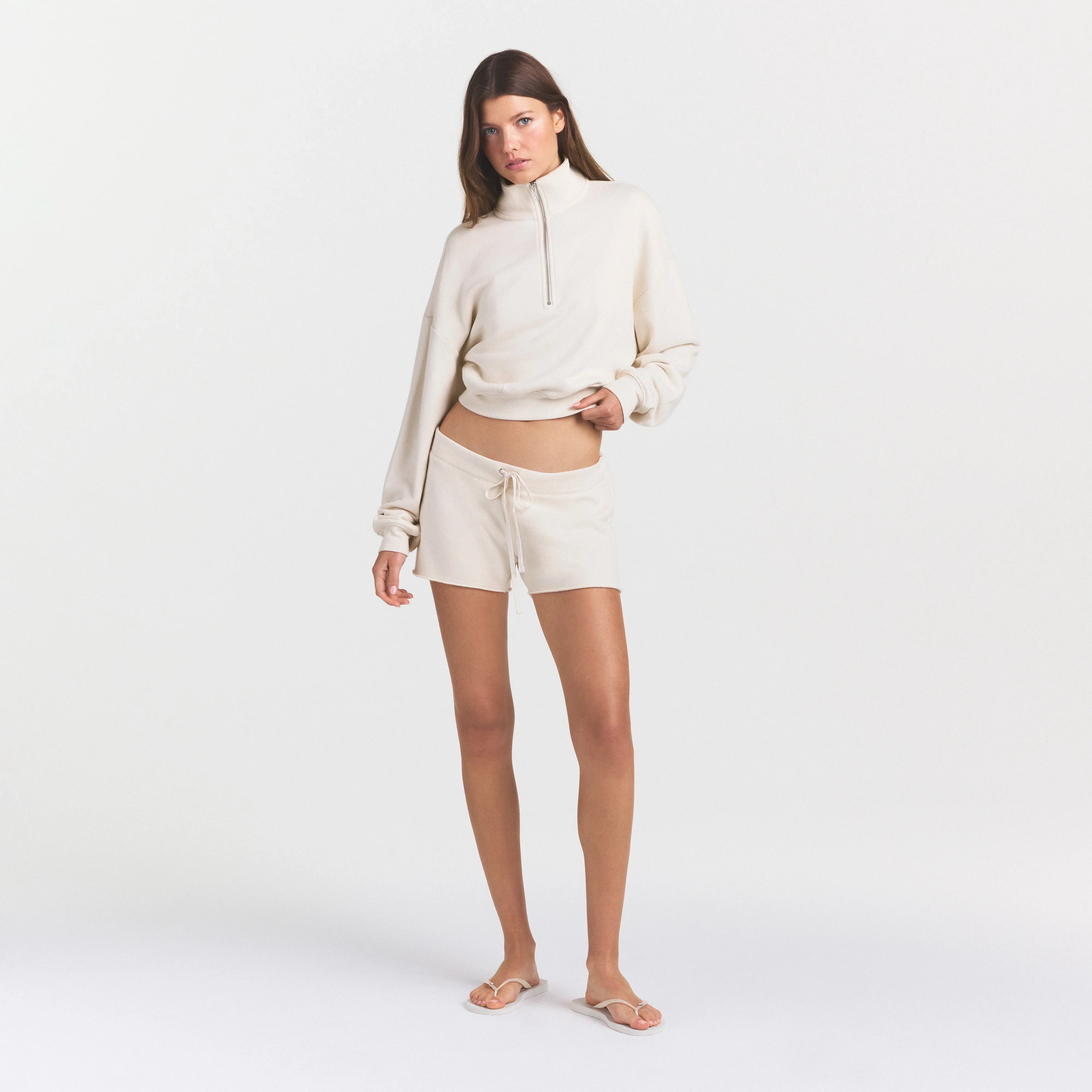 DRAPEY FRENCH TERRY SHORT | BUFF