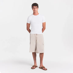 WOVEN MENS RELAXED CARGO SHORT | STONE