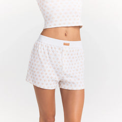 COTTON RIB LOOSE BOXER | OCHRE HORSESHOE PRINT