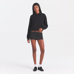 COTTON RIB FOLDOVER MINI SKIRT | SOOT