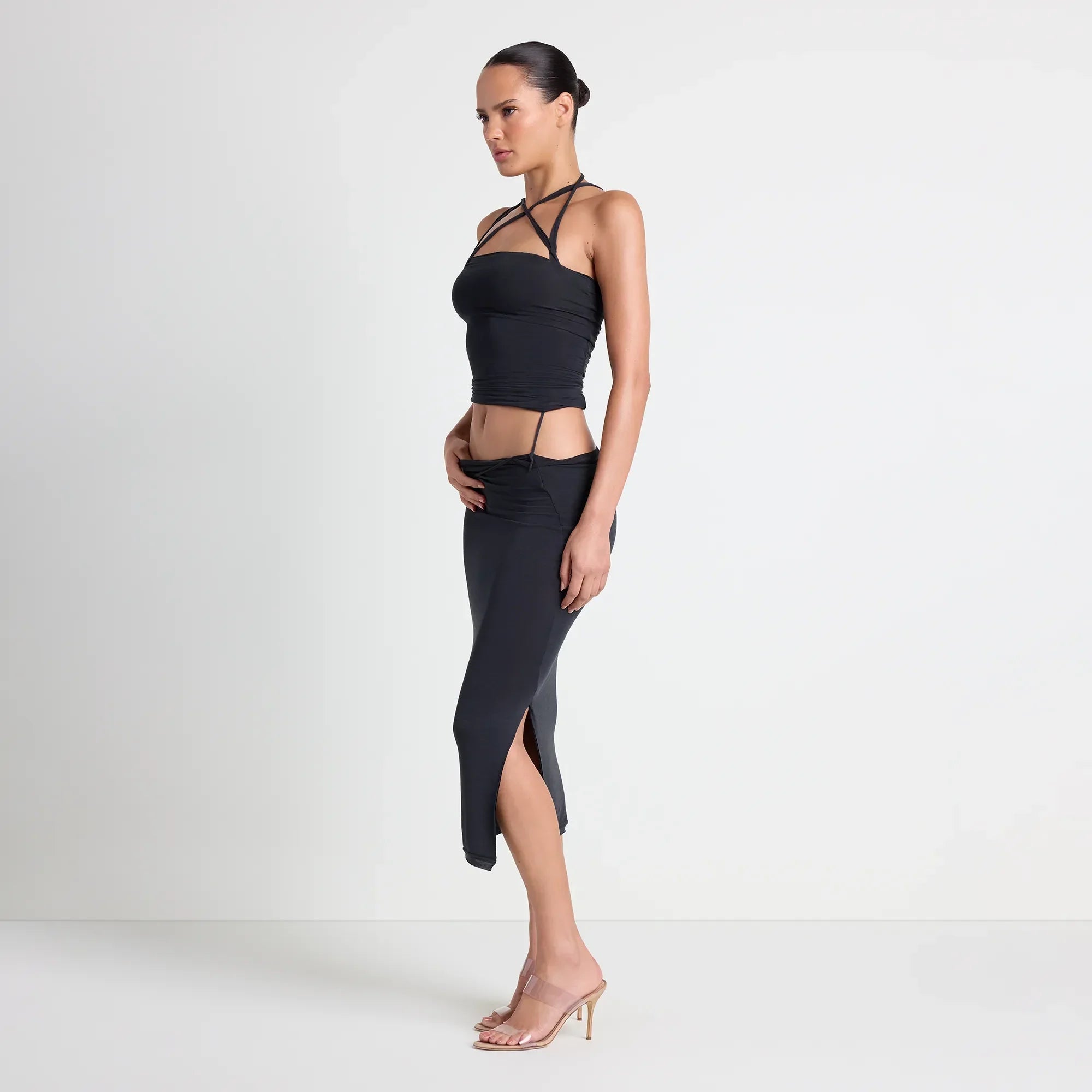 VETTESE X SKIMS SHEER MODAL MIDI SKIRT | ONYX