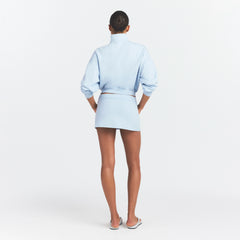 DRAPEY FRENCH TERRY MINI SKIRT | POWDER BLUE