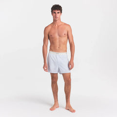 COTTON POPLIN MENS LOGO BAND BOXER | PLATINUM DOUBLE STRIPE