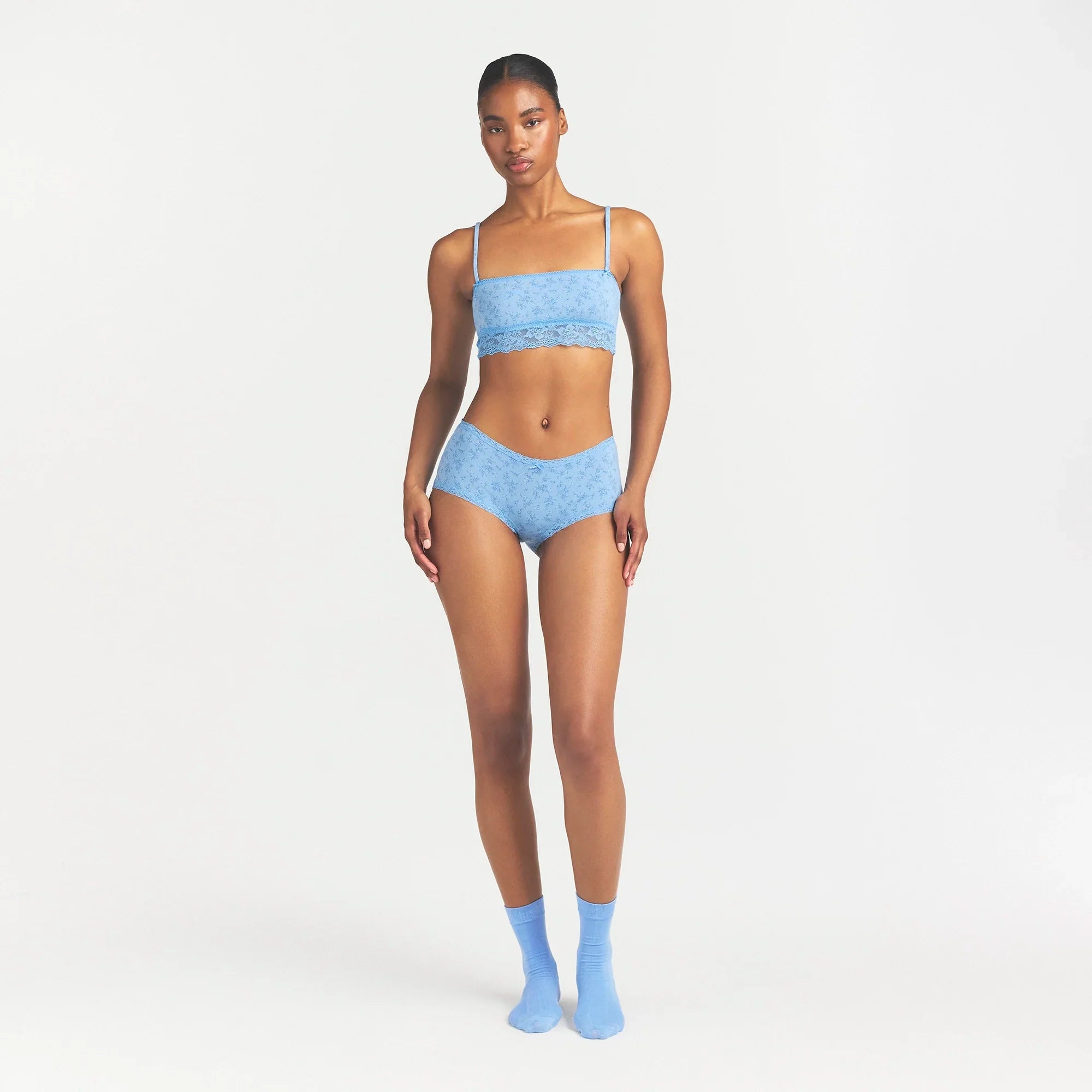 LIGHTWEIGHT COTTON LACE BOY SHORT | SURF DAINTY FLORAL PRINT