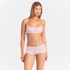 LIGHTWEIGHT COTTON POINTELLE LACE BOY SHORT | BLOOM DAINTY FLORAL