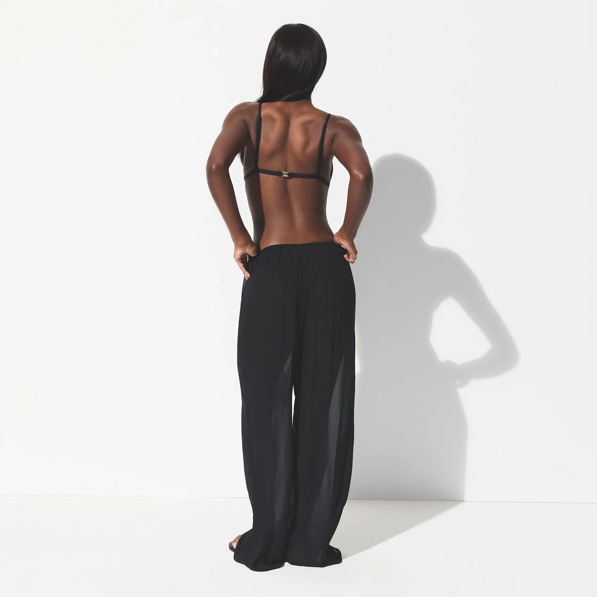 SWIM COVER-UPS SHEER PANT | OBSIDIAN