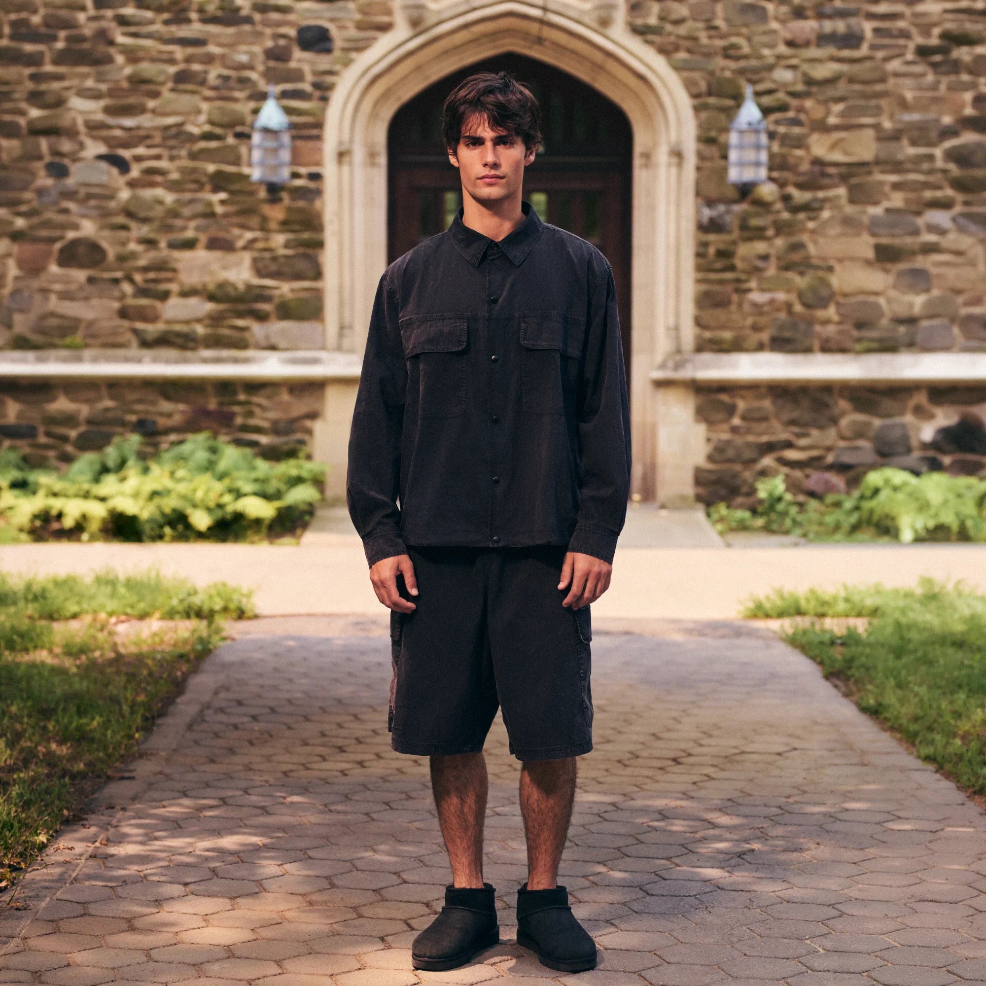 WOVEN MENS RELAXED SHIRT | ONYX
