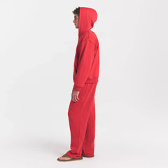 FLEECE LOUNGE MENS CLASSIC STRAIGHT LEG PANT | WASHED RED