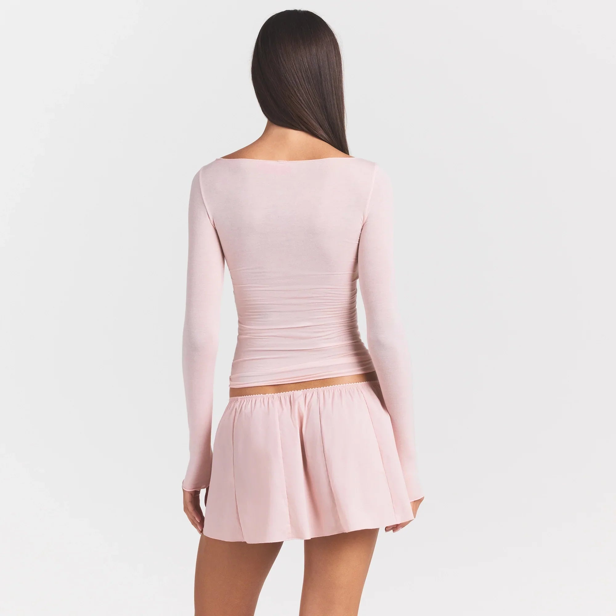 SHEER MODAL LONG SLEEVE BOATNECK TOP | PRIMROSE