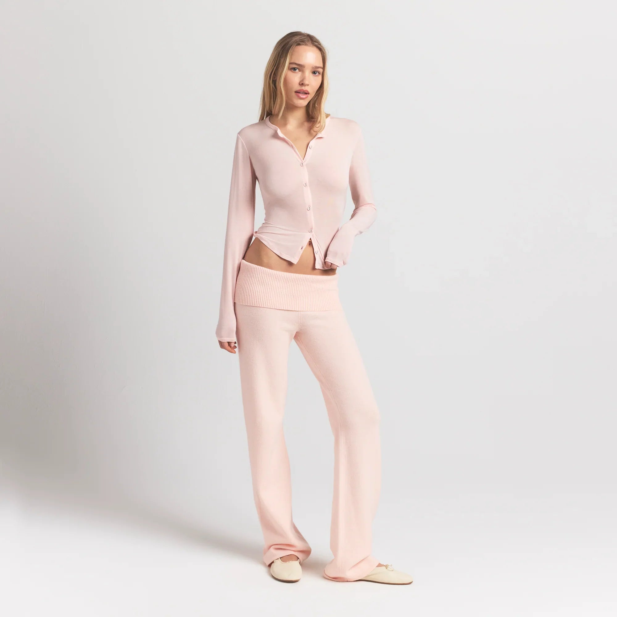 SHEER MODAL CARDIGAN WITH COVERED BUTTONS | PRIMROSE