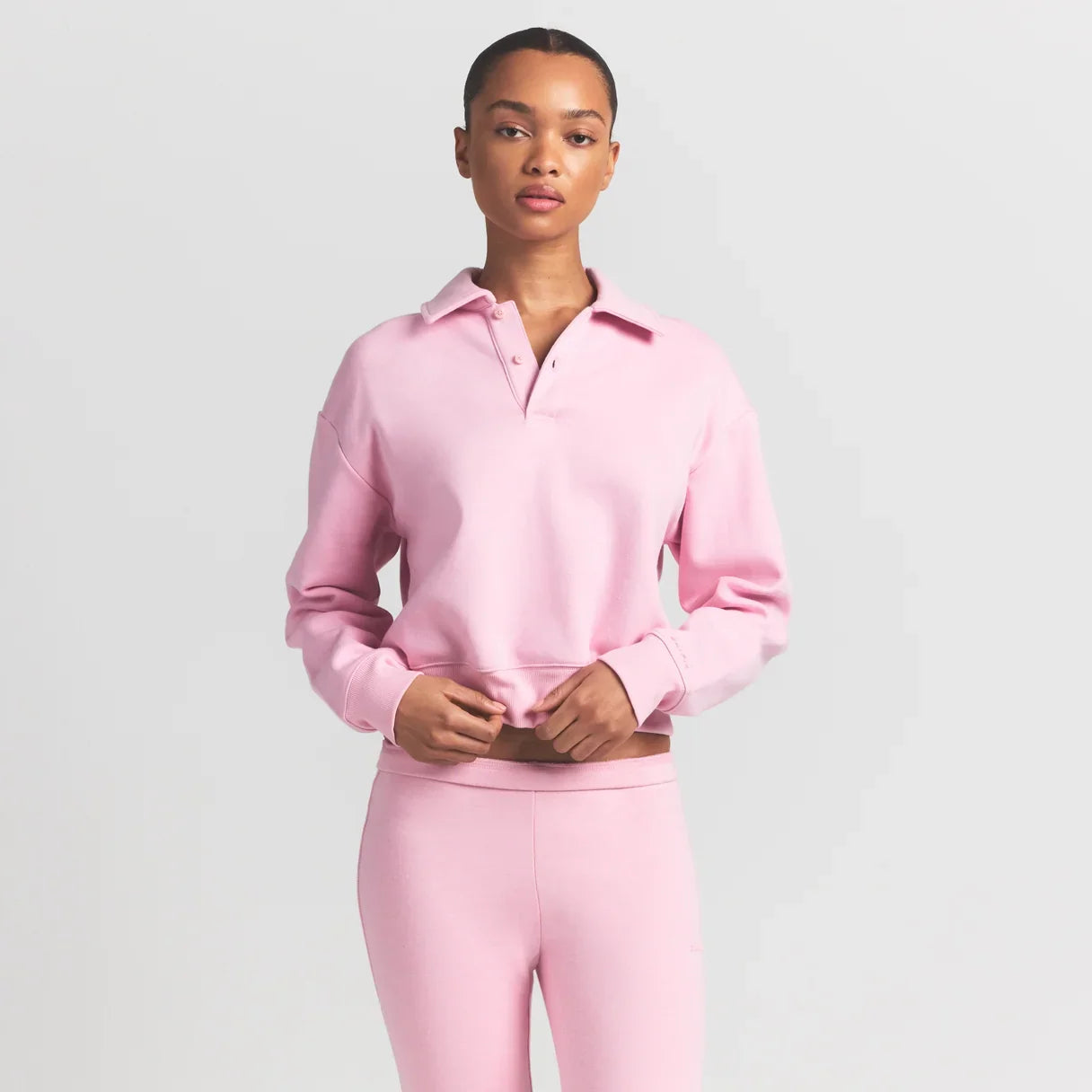 COTTON FLEECE POLO SWEATSHIRT | HALITE