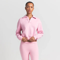 COTTON FLEECE POLO SWEATSHIRT | HALITE