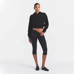 COTTON FLEECE POLO SWEATSHIRT | ONYX