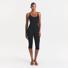 SMOOTH LAYERS CAPRI CATSUIT | OBSIDIAN