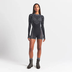 SKIMS FIRST LAYERS HALF ZIP ONESIE | OBSIDIAN WINTER FAIR ISLE