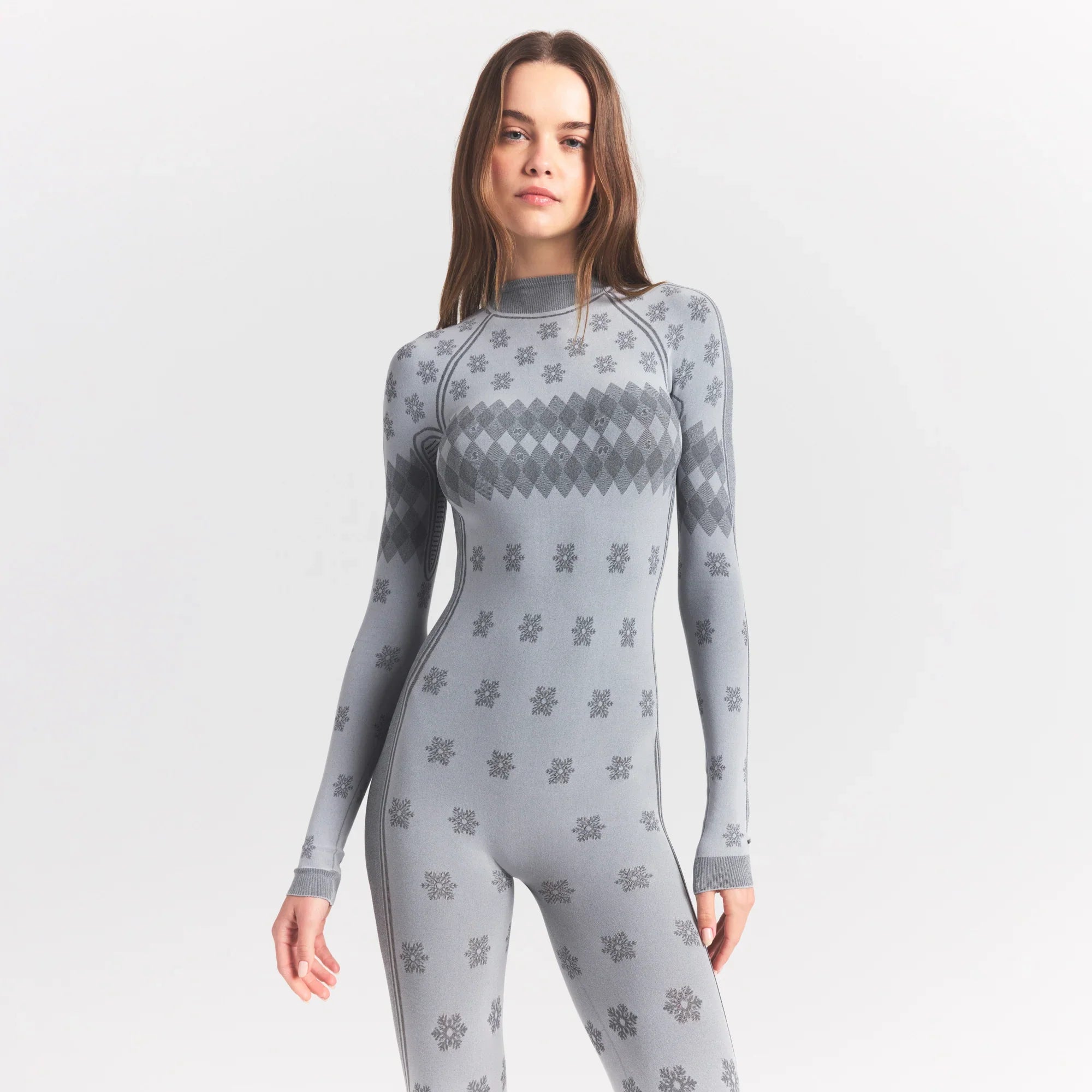 SKIMS FIRST LAYERS TURTLENECK CATSUIT | MIRROR WINTER FAIR ISLE