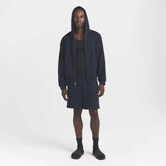 FLEECE LOUNGE MENS RELAXED ZIP UP HOODIE | NAVY