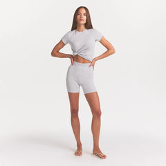 COTTON RIB BOXER | LIGHT HEATHER GREY