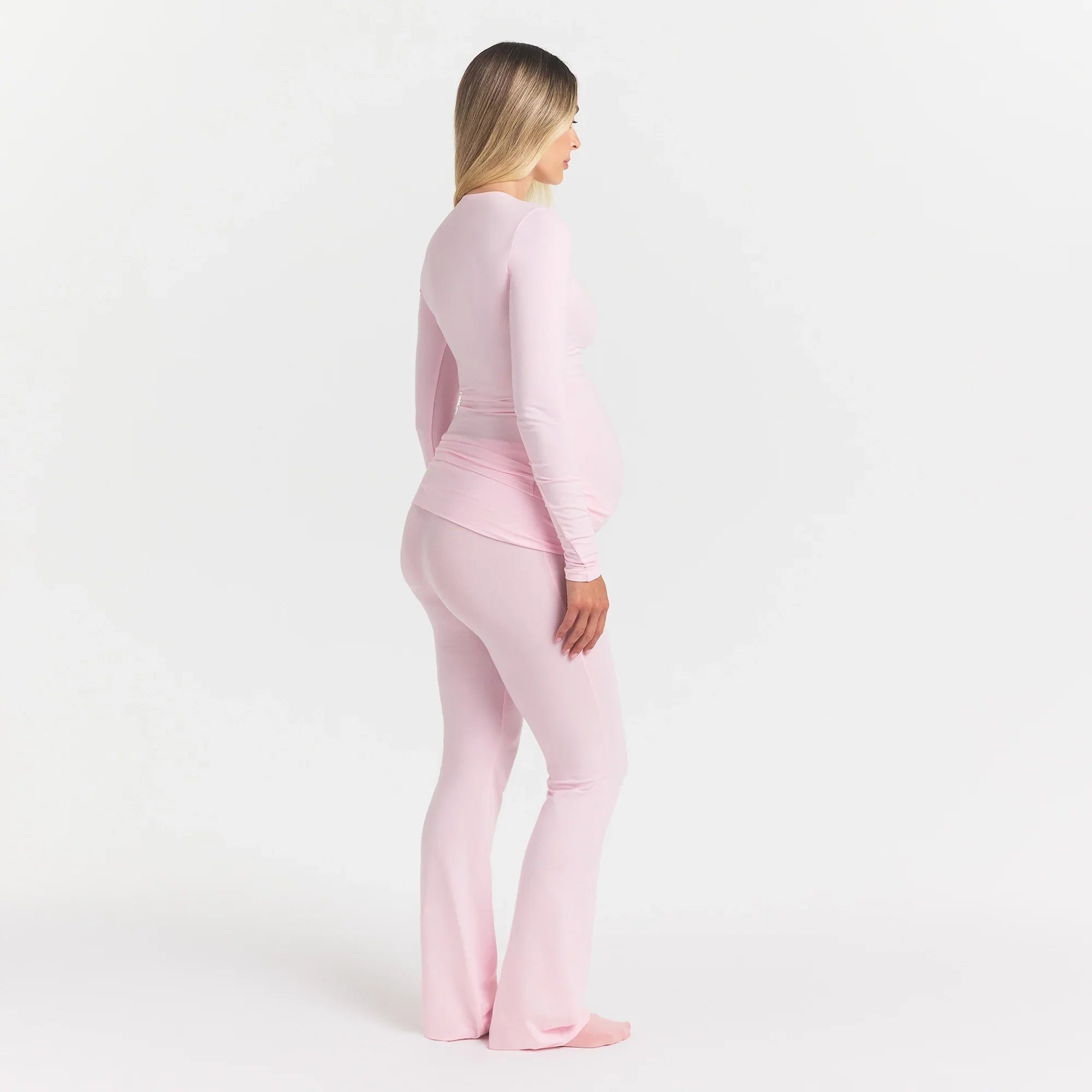 COTTON JERSEY MATERNITY FOLDOVER PANT | CHERRY BLOSSOM