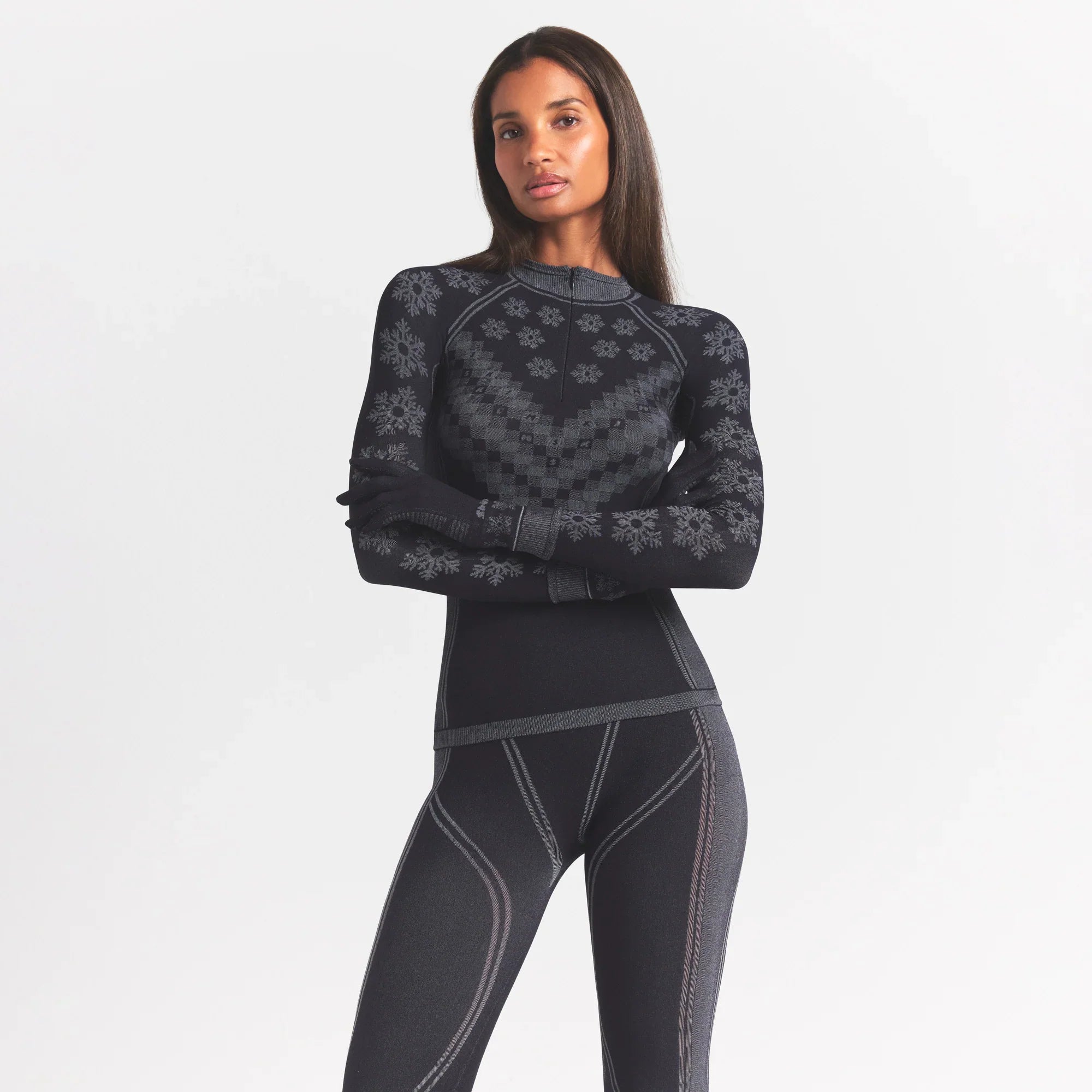 SKIMS FIRST LAYERS LEGGING | OBSIDIAN WINTER FAIR ISLE