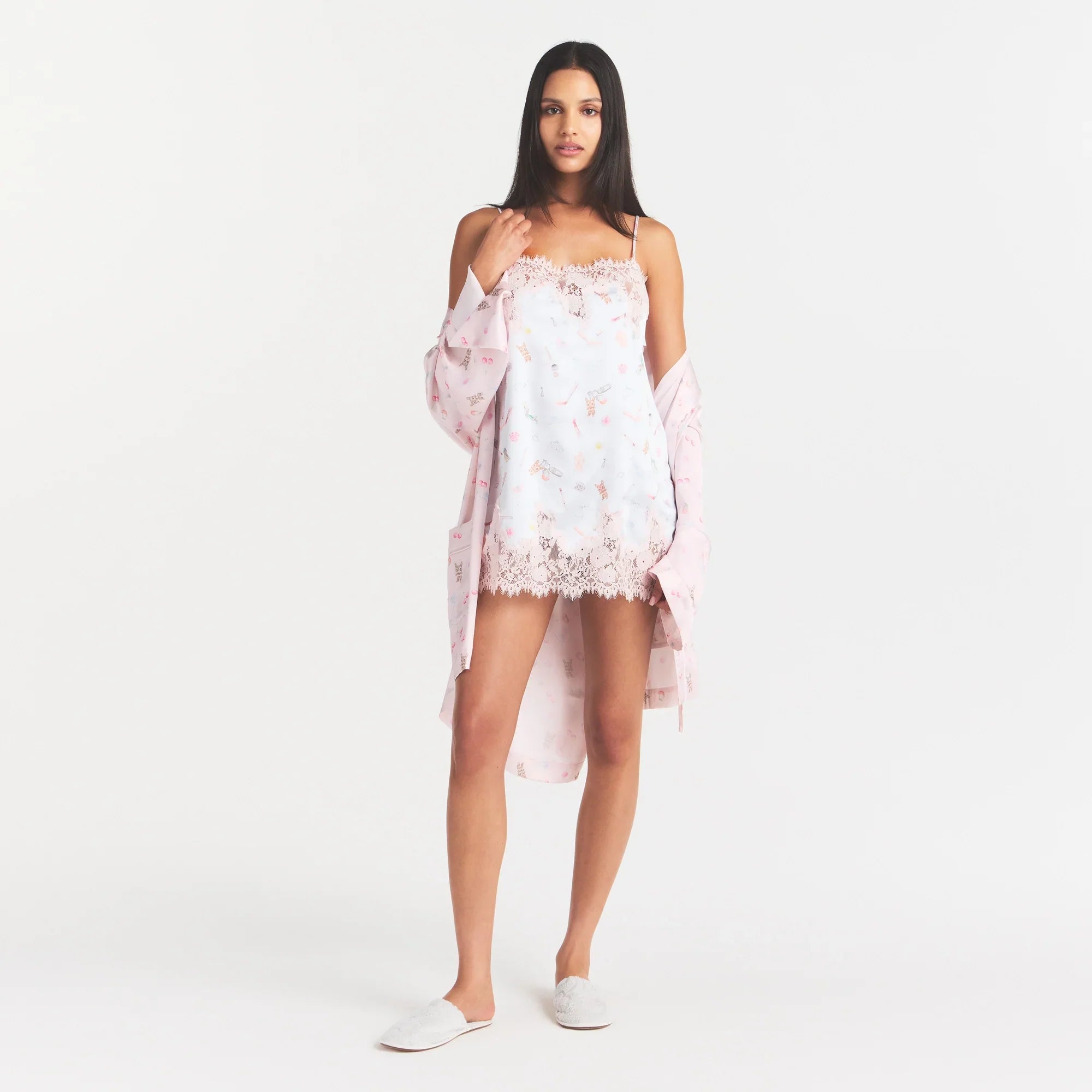 WOVEN SHINE ROBE | BARELY PINK SNACK BAG