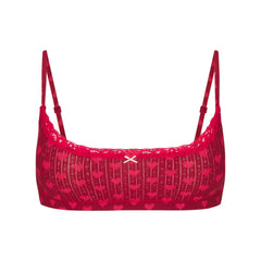 LIGHTWEIGHT COTTON POINTELLE SCOOP BRALETTE | BRICK HEART HALFDROP