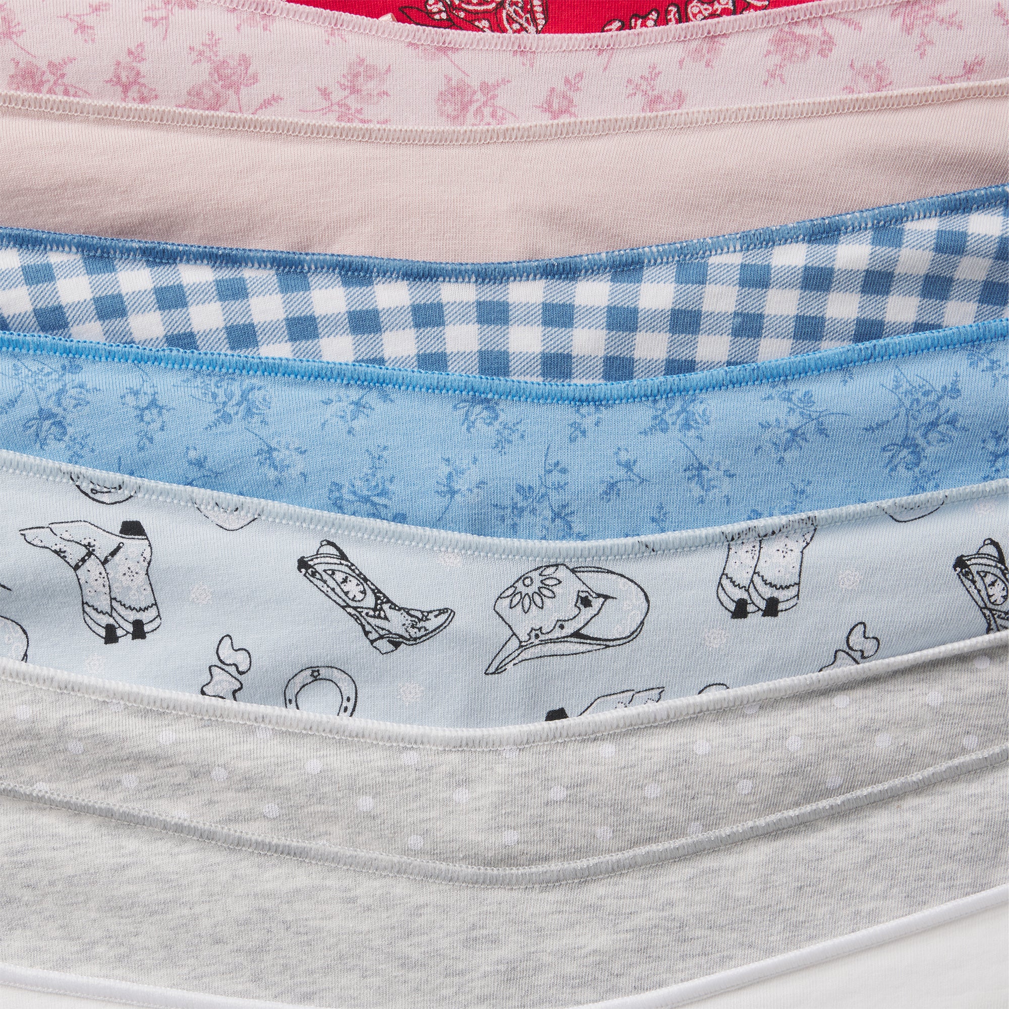 LIGHTWEIGHT COTTON RUCHED BACK HIPSTER 10-PACK | DAINTY FLORAL MULTI