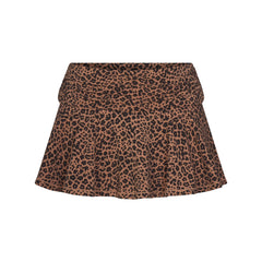 COTTON JERSEY FOLDOVER MINI SKORT | SIENNA NATURAL LEOPARD