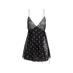 SKIMS ROMANCE WRAP MINI SLIP DRESS | OBSIDIAN SPACED HEARTS