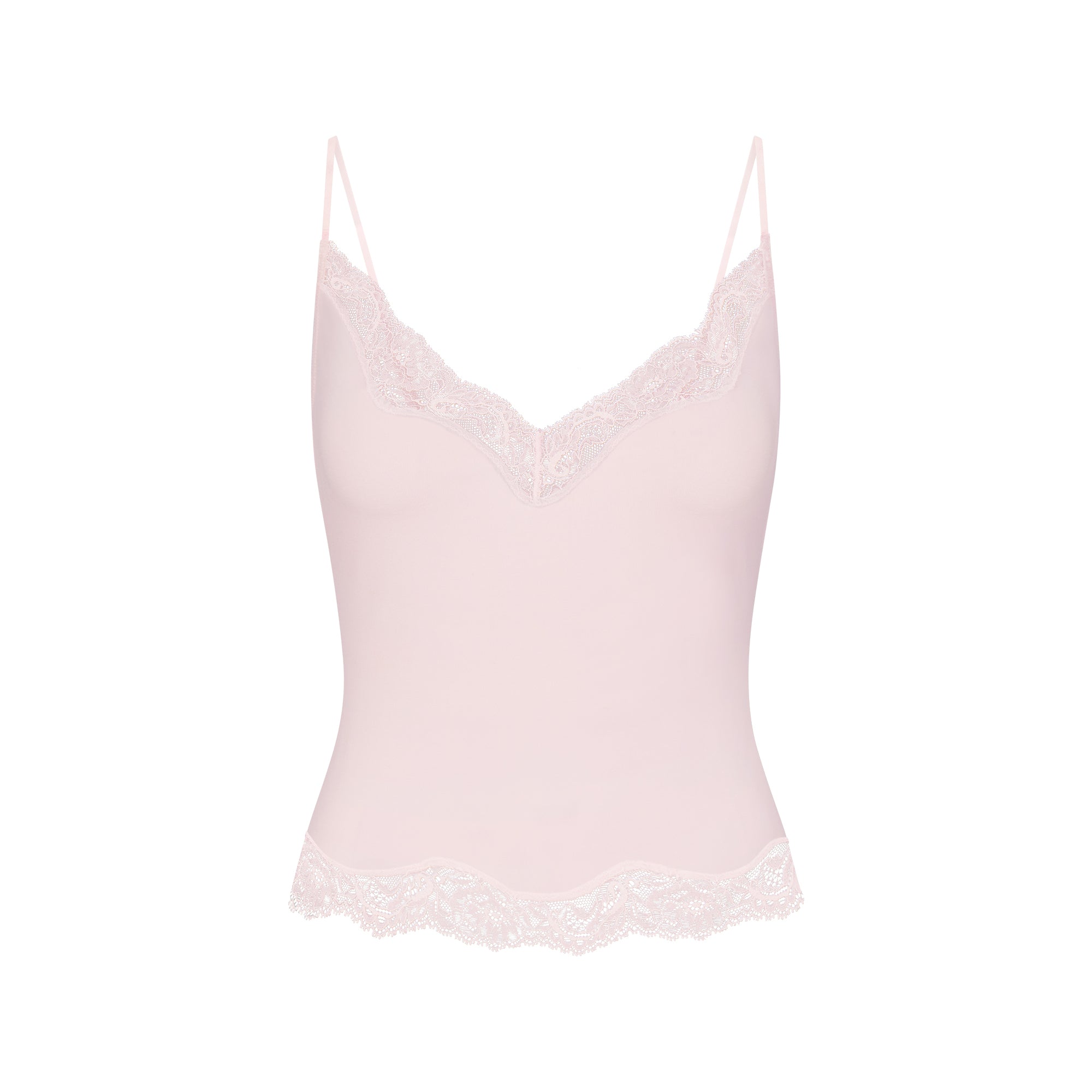 SKIMS SLEEP LACE CAMI AND PANT SET | BARELY PINK