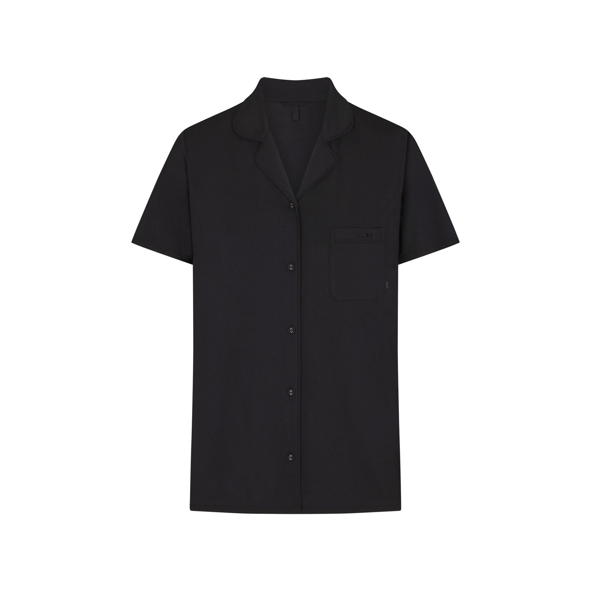 SKIMS SLEEP SHORT SLEEVE BUTTON UP SET | ONYX