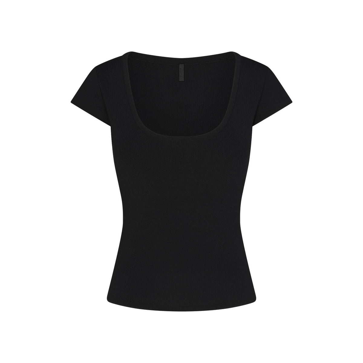 REFINED KNIT SCOOP NECK TOP | OBSIDIAN