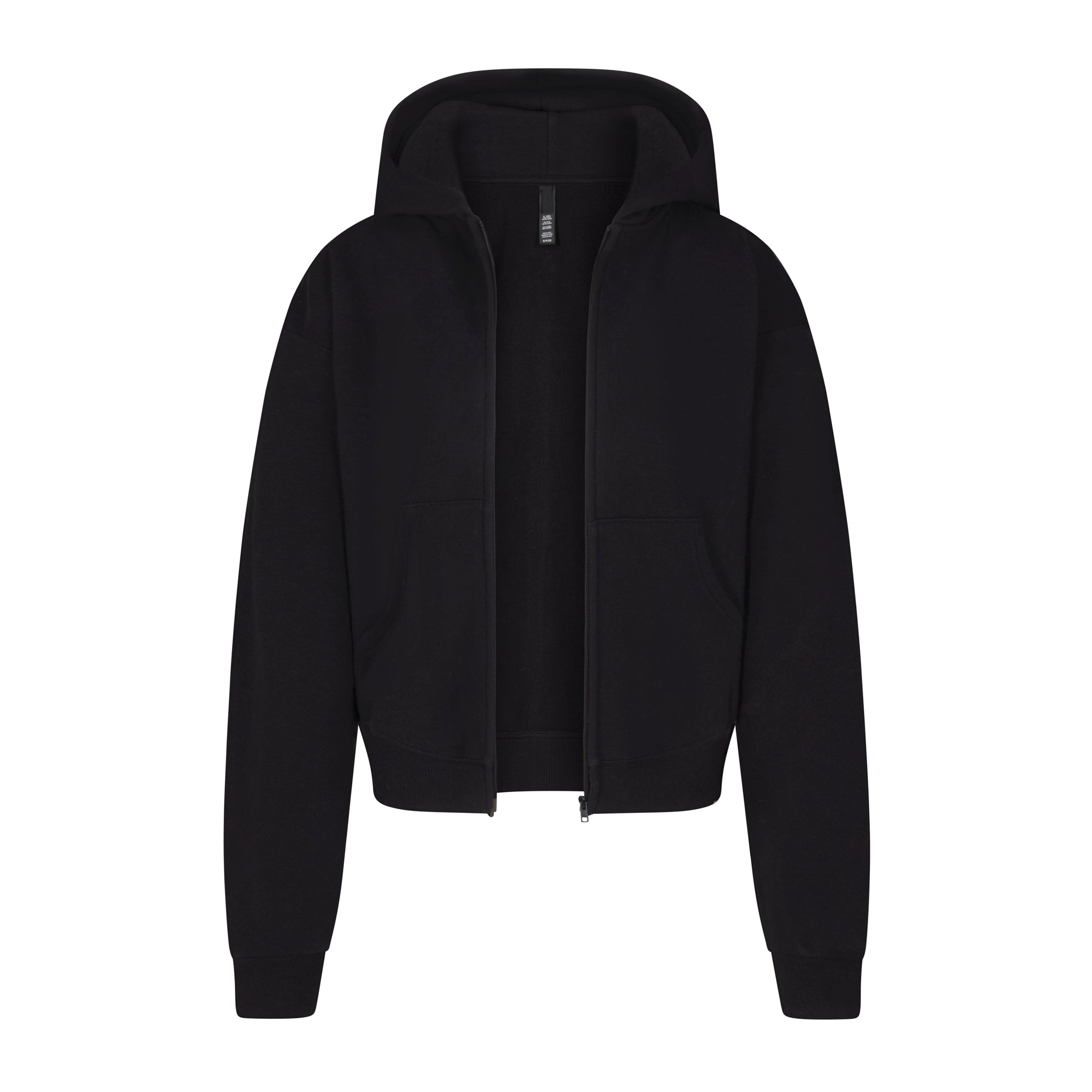 COTTON FLEECE ZIP UP HOODIE | ONYX