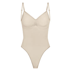 SEAMLESS SCULPT LOW BACK THONG BODYSUIT | SAND