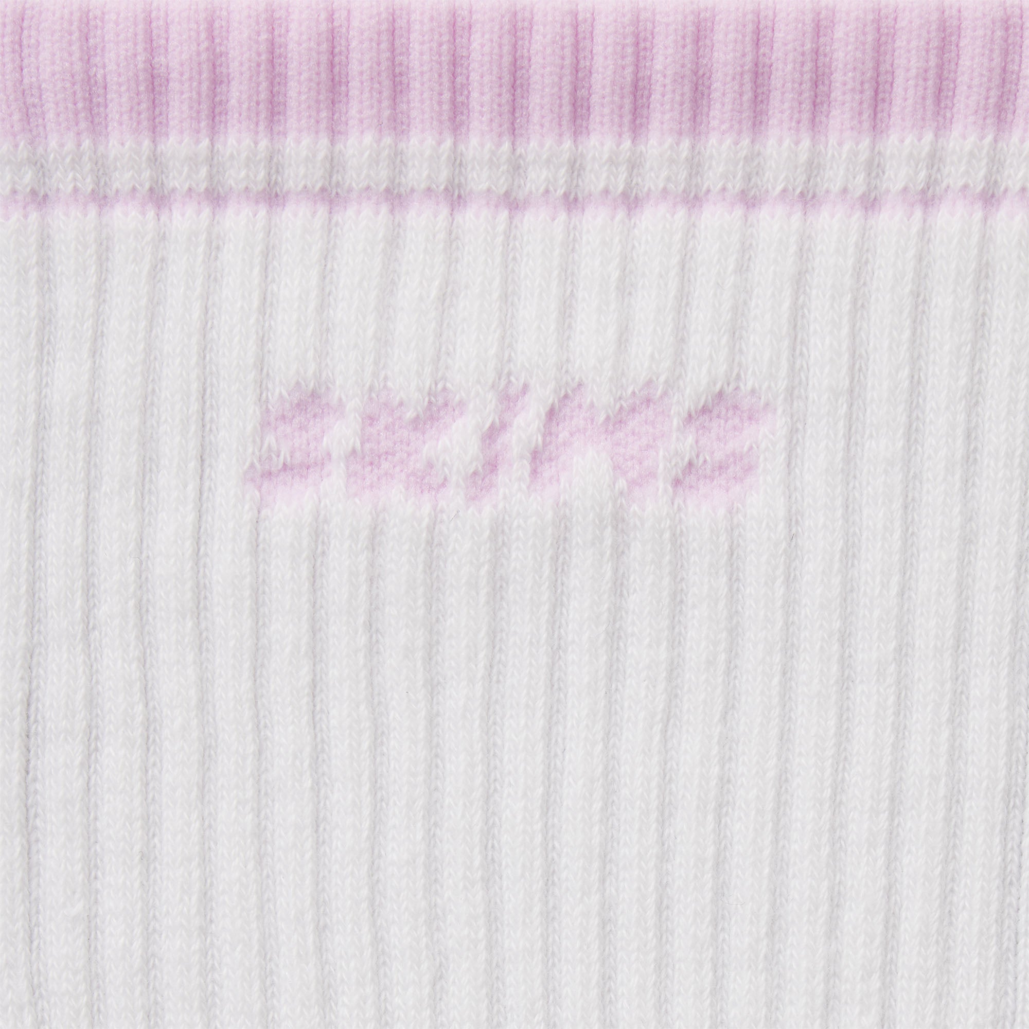 SKIMS SOCKS RIBBED QUARTER CREW LOGO SOCK | SNOW AND CHERRY BLOSSOM