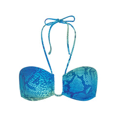 SIGNATURE SWIM HALTER BIKINI TOP | AQUA OMBRE SNAKE