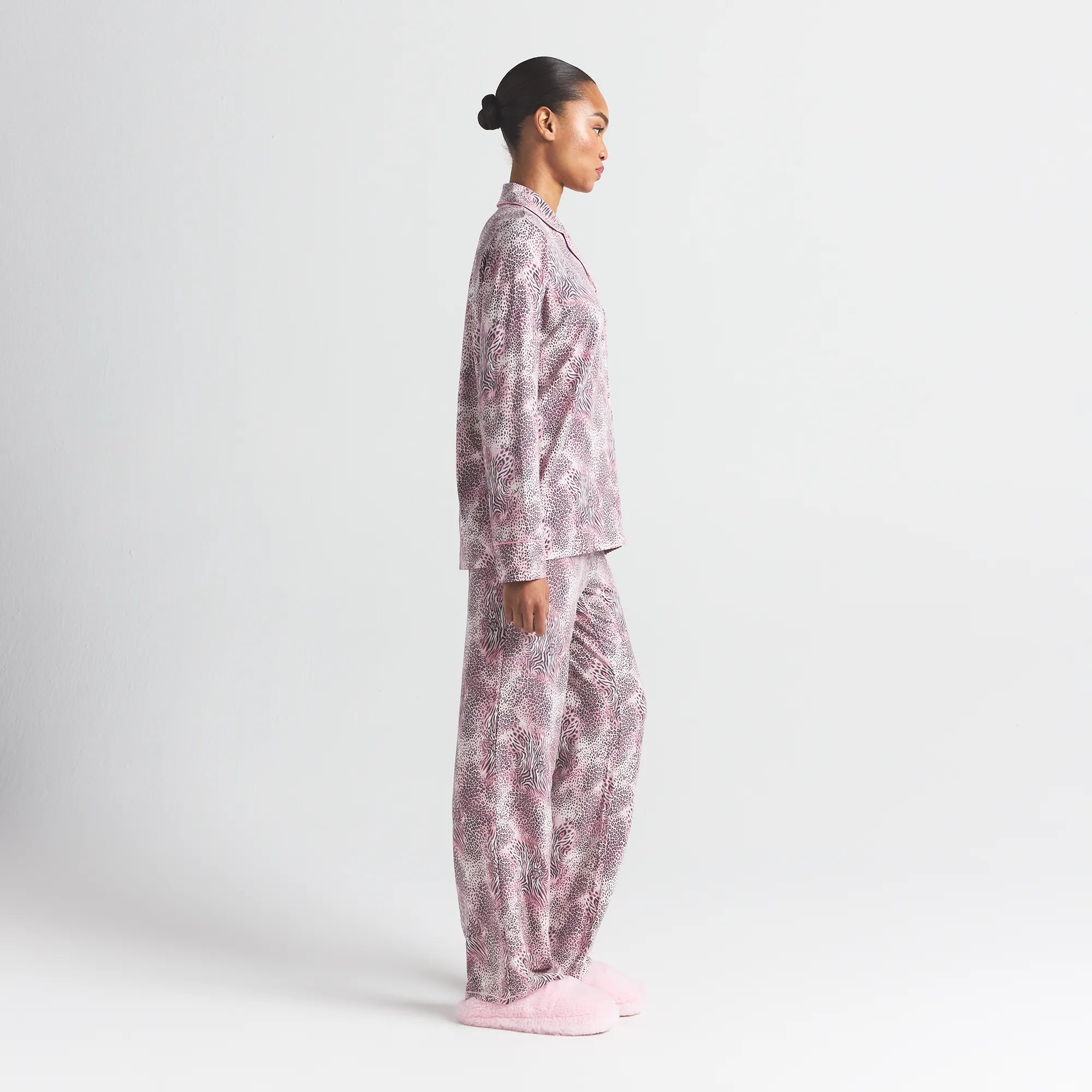 SKIMS SLEEP LONG SLEEVE BUTTON UP SET | BLOOM MINI MULTI ANIMAL