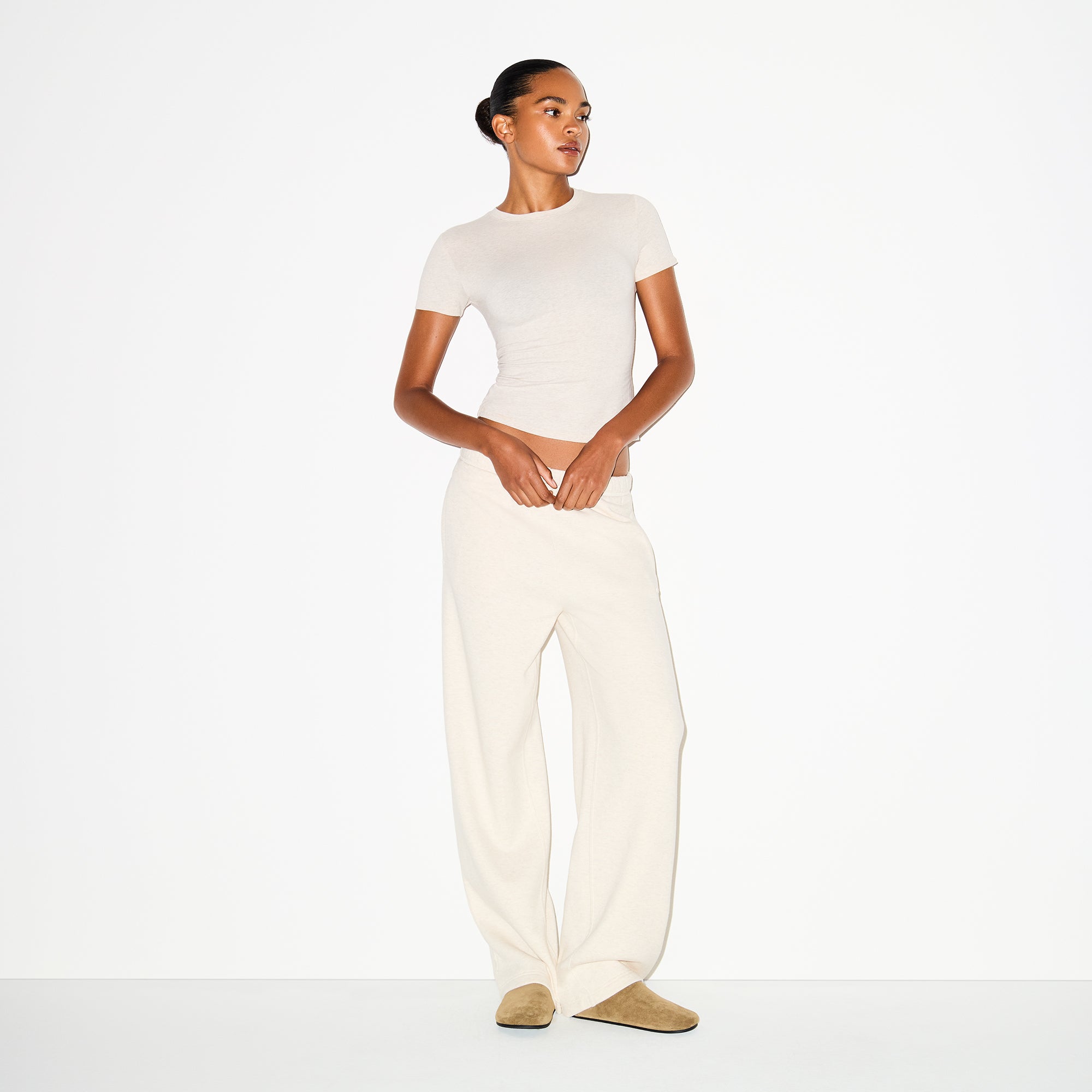 COTTON FLEECE CLASSIC STRAIGHT LEG PANT | OATMEAL HEATHER