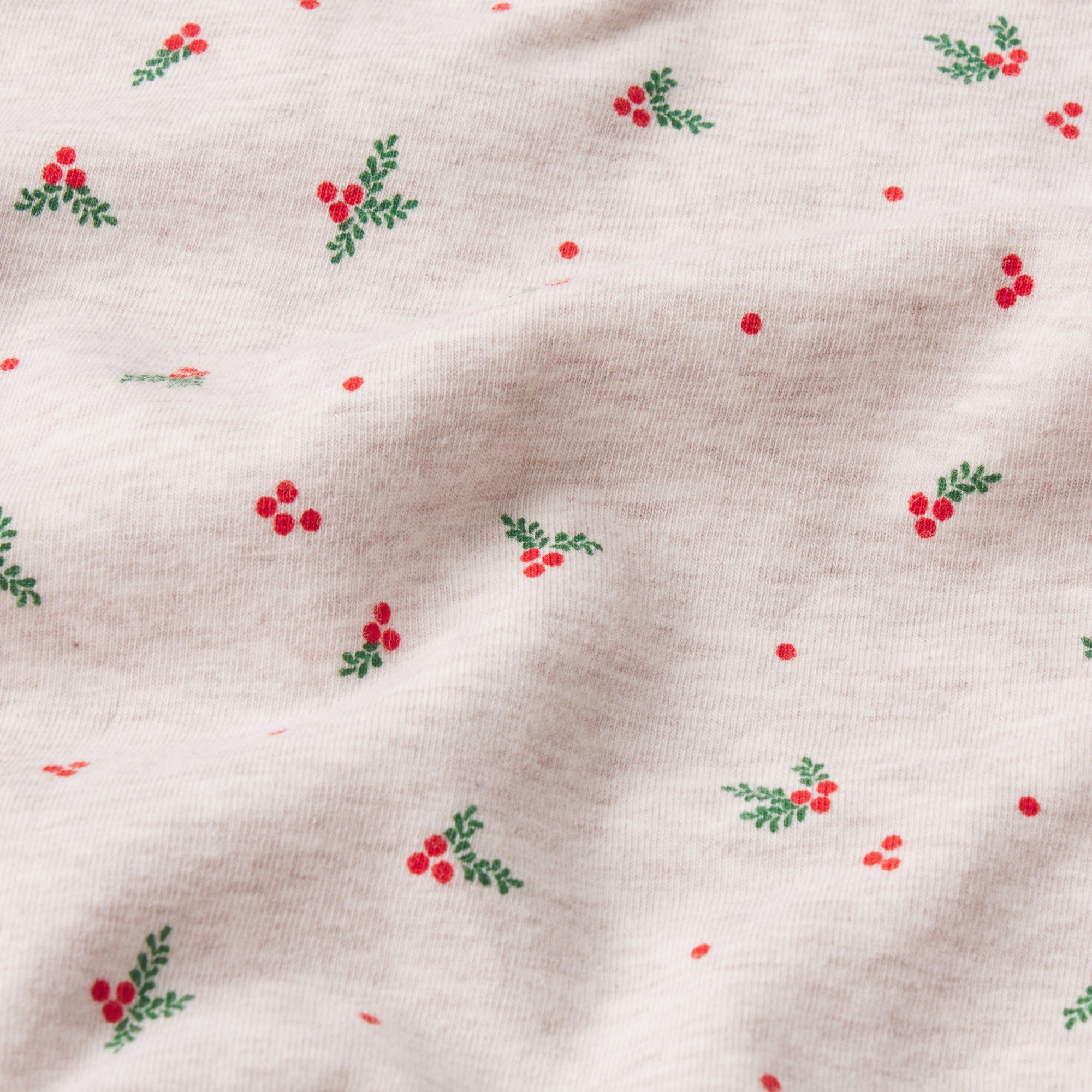 COTTON JERSEY FOLDOVER PANT | OATMEAL HEATHER HOLLY PRINT