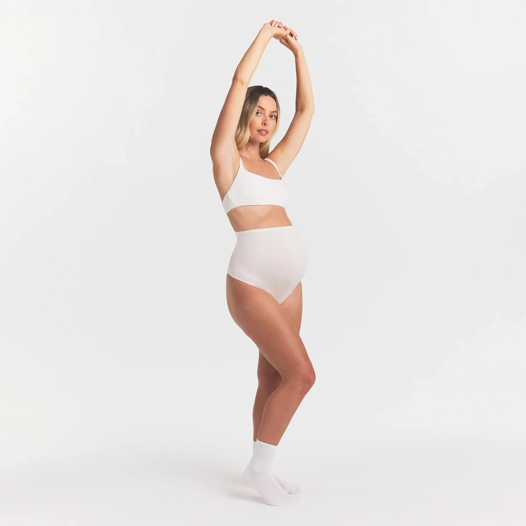 COTTON JERSEY MATERNITY HIGH-WAISTED THONG | MARBLE