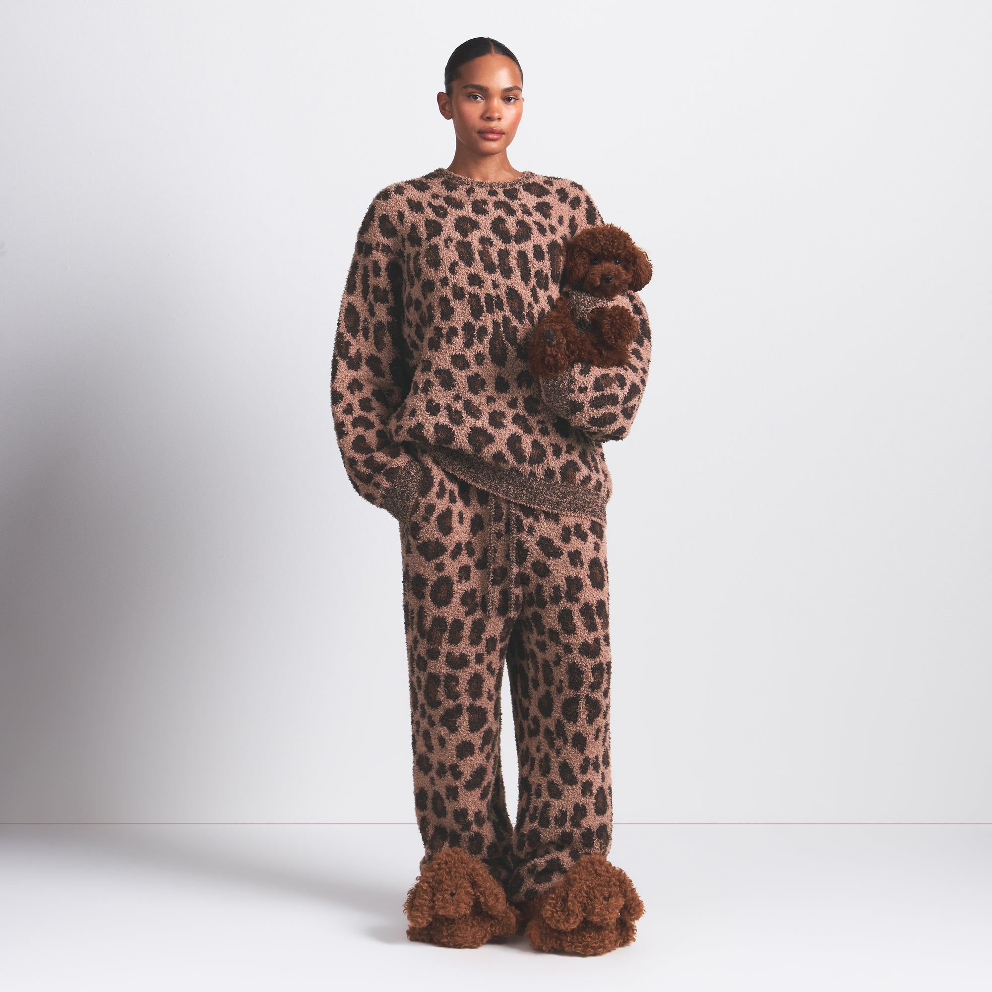 COZY OVERSIZED CREWNECK PULLOVER | SIENNA LEOPARD PRINT