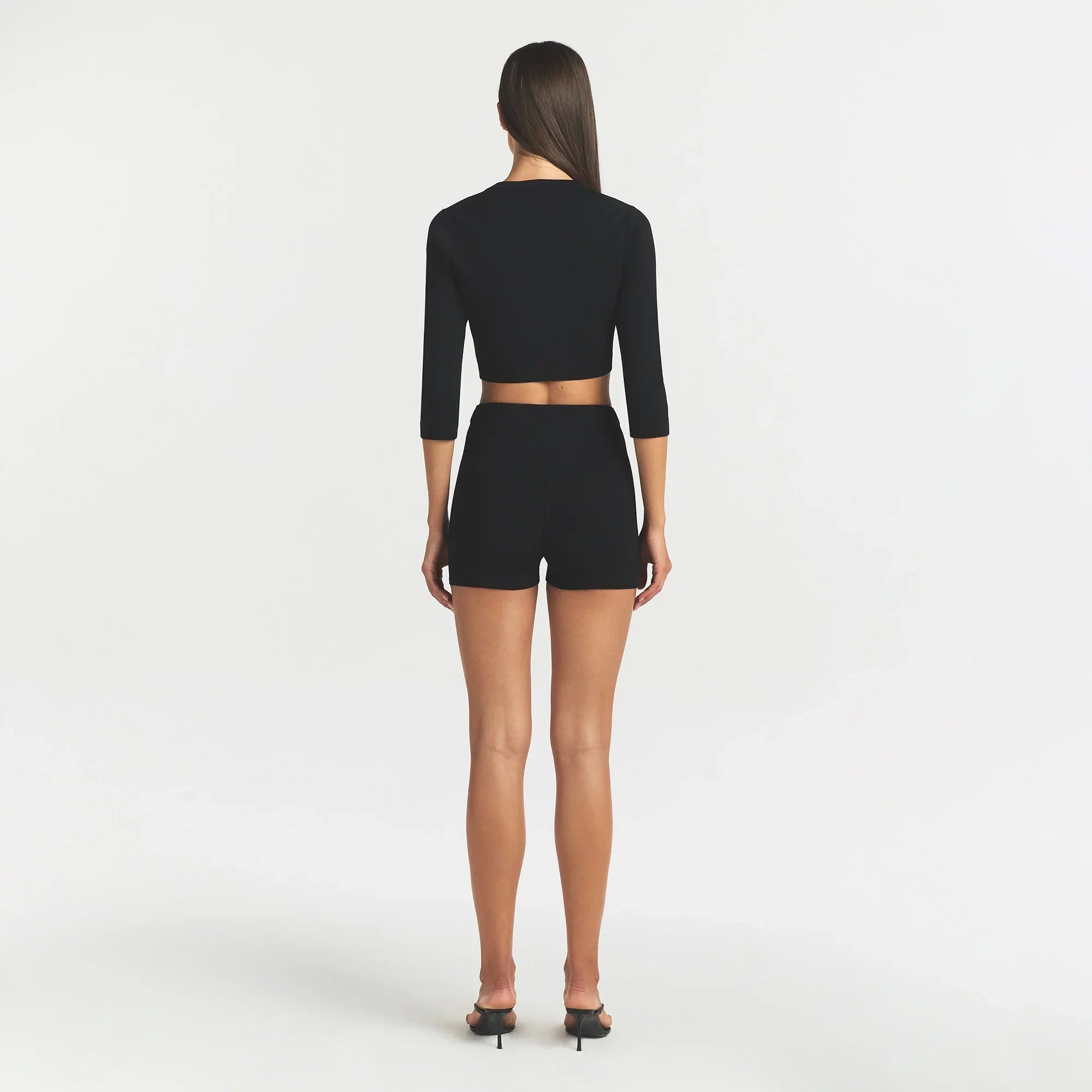 REFINED KNIT CROPPED CARDIGAN | OBSIDIAN