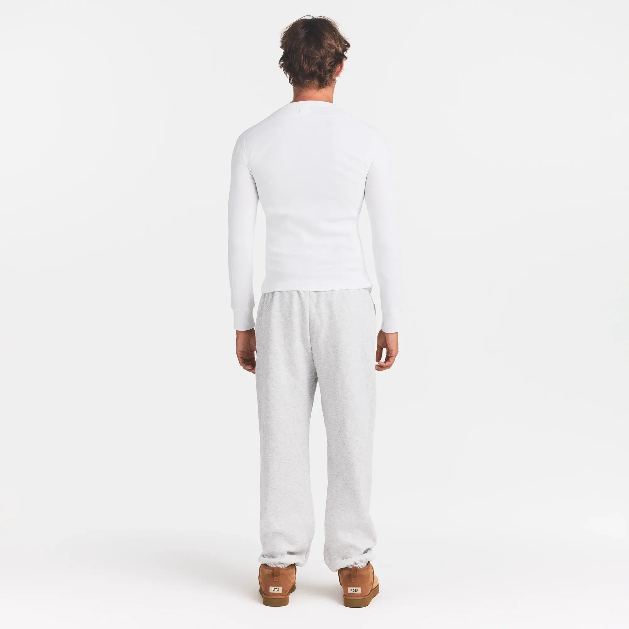 SKIMS COTTON RIB MENS HENLEY | CHALK
