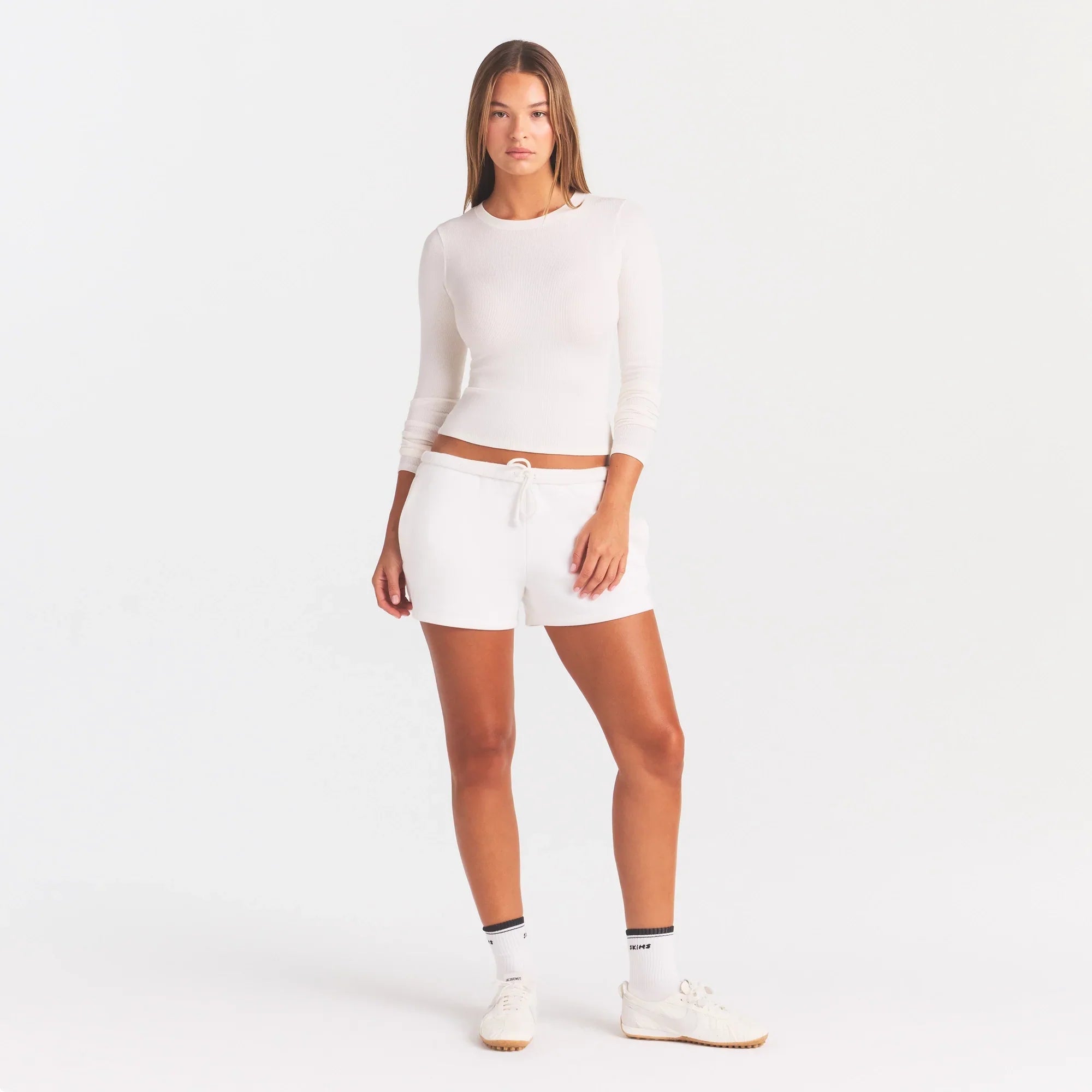 COTTON RIB LONG SLEEVE T-SHIRT | MARBLE