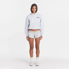 COTTON FLEECE LOGO CLASSIC HOODIE | LIGHT HEATHER GREY WITH ONYX LOGO