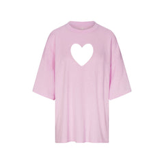 WORN IN JERSEY HEART OVERSIZED T-SHIRT | BABY PINK