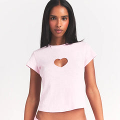 WORN IN JERSEY HEART BABY TEE | BABY PINK