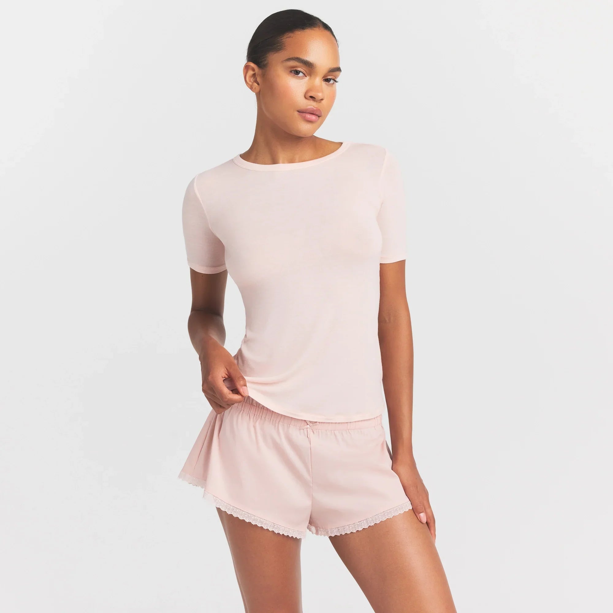 SHEER MODAL LONG T-SHIRT | PRIMROSE