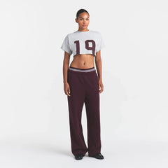 WORN IN JERSEY SUPER CROPPED T-SHIRT | CURRANT 19 PRINT