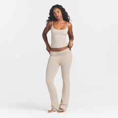 COTTON JERSEY SCOOP NECK CAMI | STONE